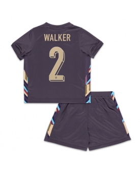 Inghilterra Kyle Walker #2 Maglia Gara Trasferta Repliche Europei 2024 Bambino